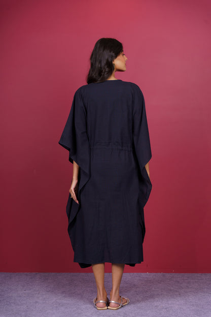 Black Embroidered Kaftan-NVK530