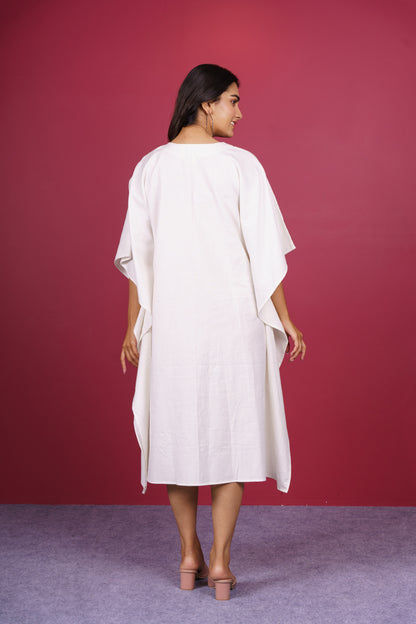 Khari Cotton Embroidered Kaftan-NVK529