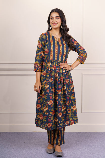 Floral Printed Cotton kurta-KS787