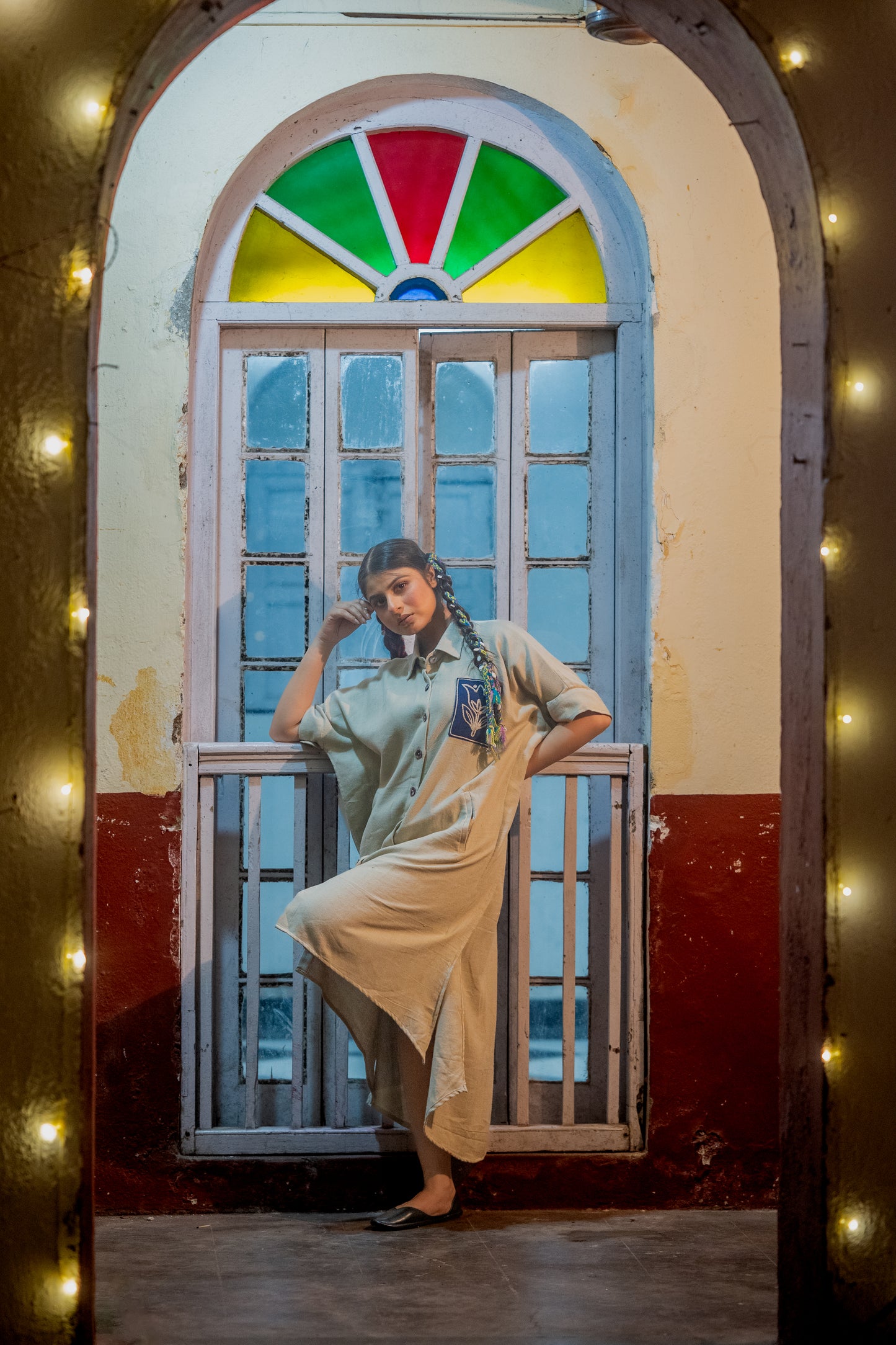 Handloom Khari Embroidered Kaftan - NVK556