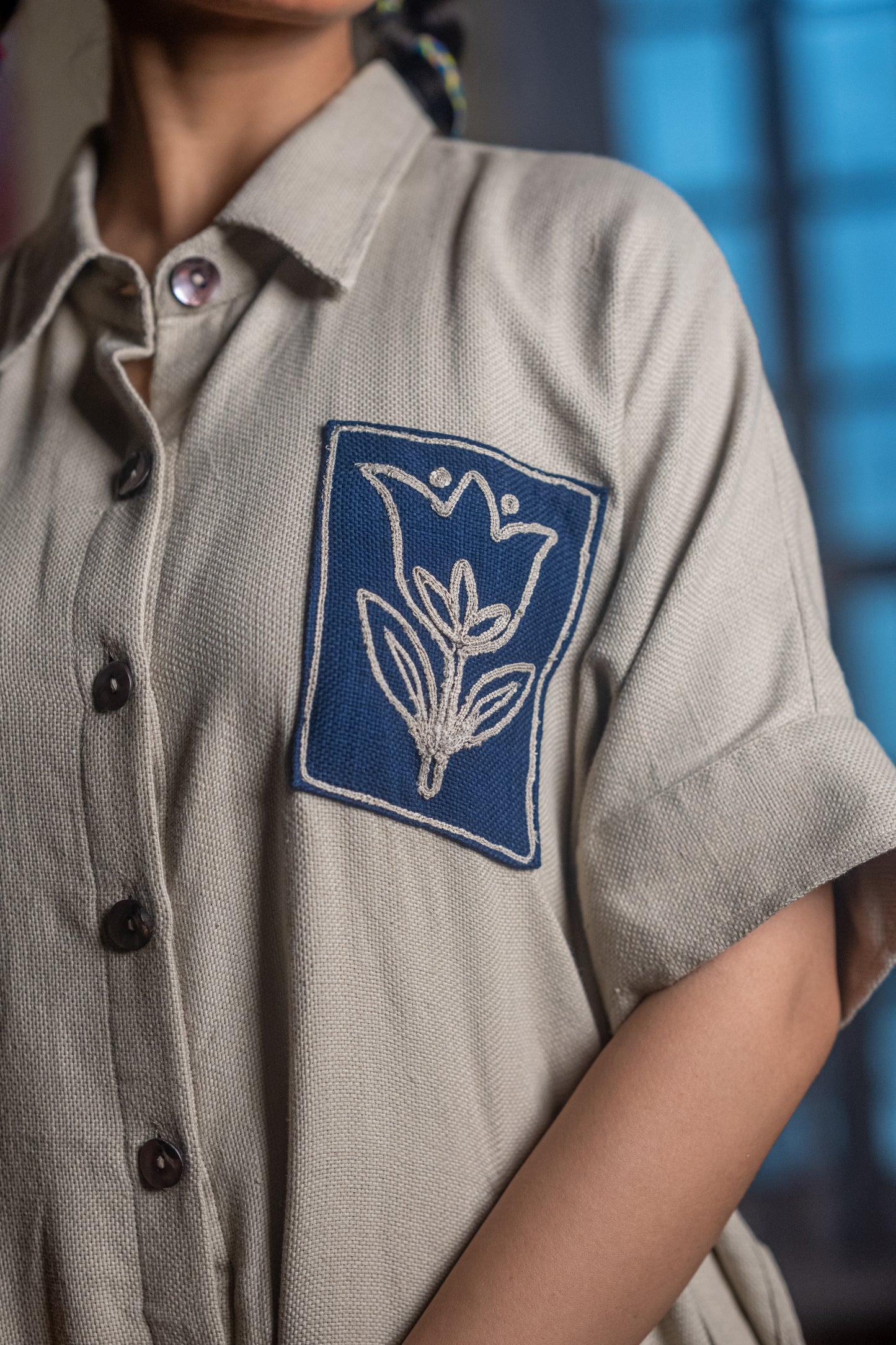 Handloom Khari Embroidered Kaftan - NVK556