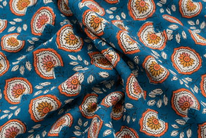 FLORAL HAND BLOCK PRINTED COTTON FABRIC