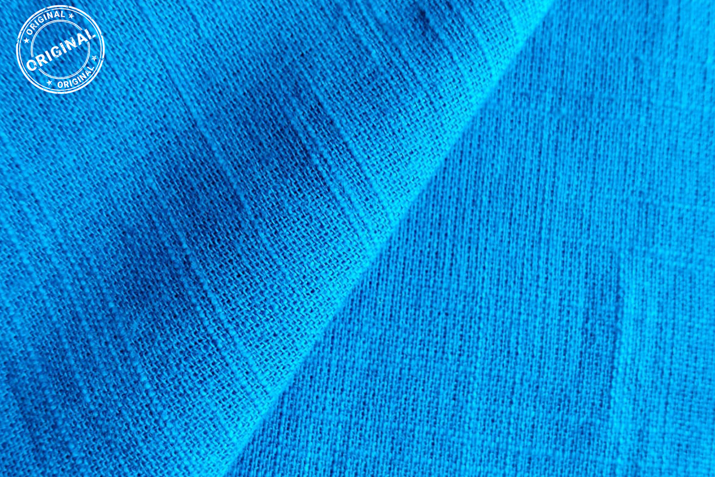 Royal Blue Slub Cotton Material for Dressmaking, Craft & Decor Fabric HF6416