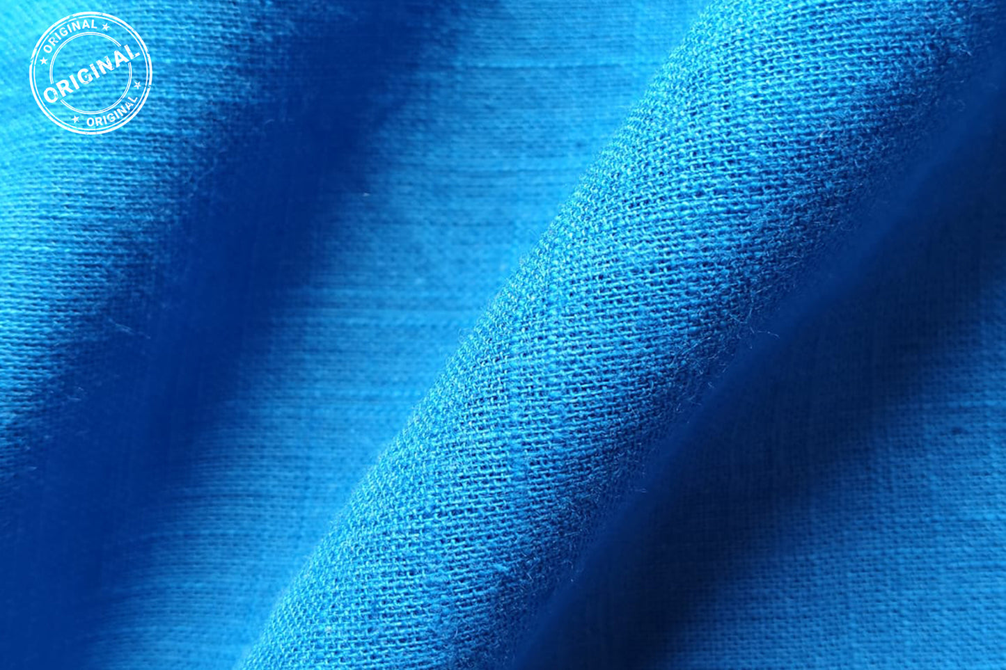 Royal Blue Slub Cotton Material for Dressmaking, Craft & Decor Fabric HF6416