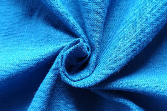 Royal Blue Slub Cotton Material for Dressmaking, Craft & Decor Fabric HF6416