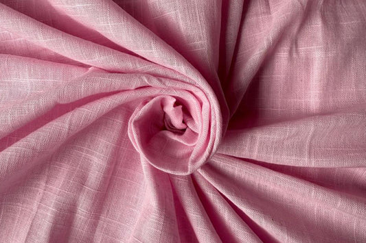Pink Slub Cotton Material for Dressmaking, Craft & Decor Fabric HF6417