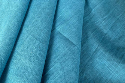 Sky Blue Slub Cotton Material for Dressmaking, Craft & Decor Fabric HF6419