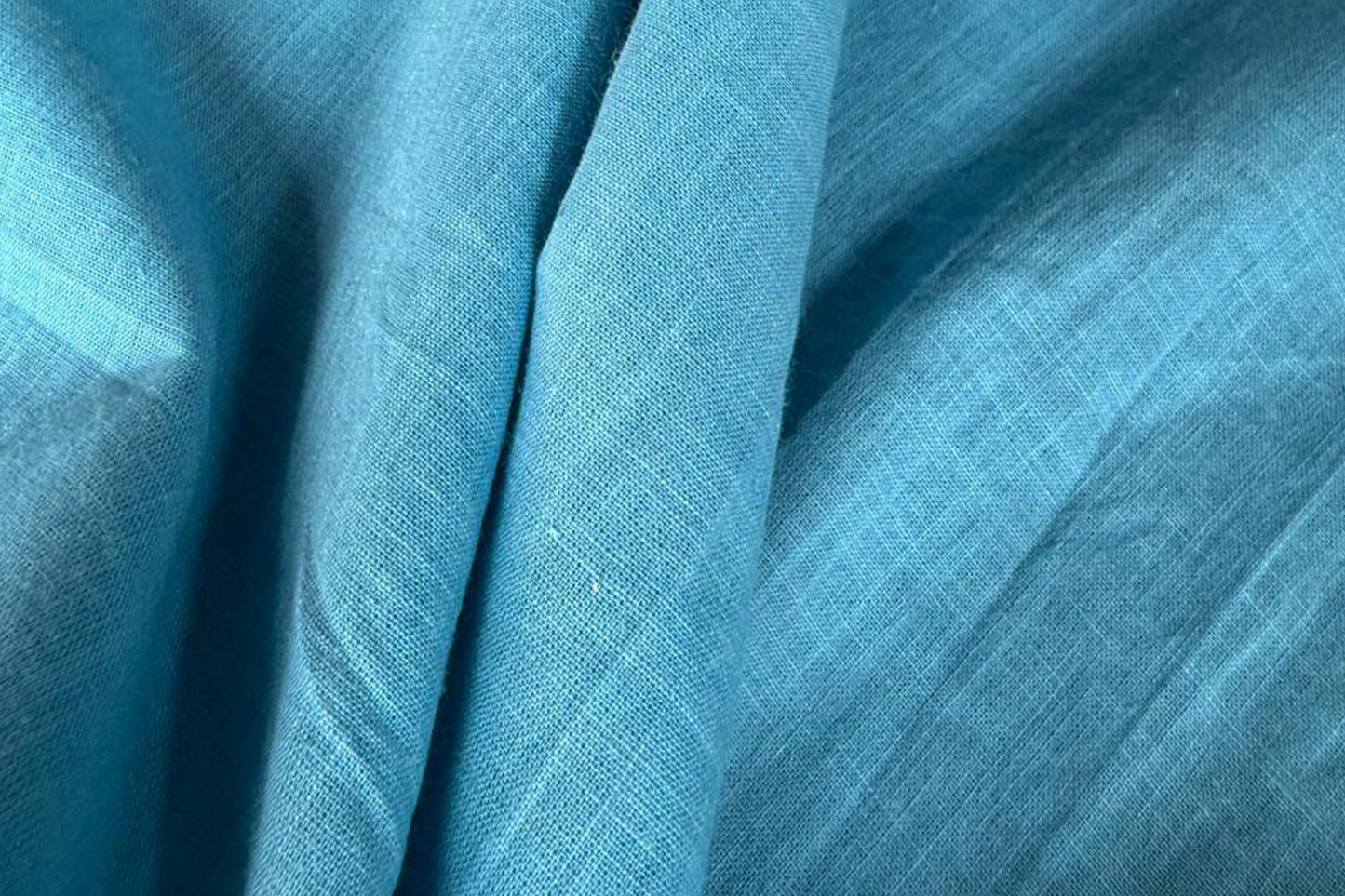 Sky Blue Slub Cotton Material for Dressmaking, Craft & Decor Fabric HF6419