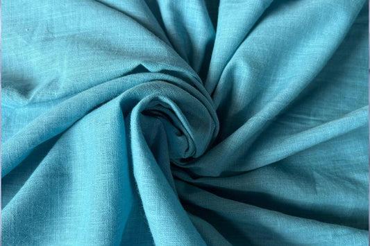 Sky Blue Slub Cotton Material for Dressmaking, Craft & Decor Fabric HF6419