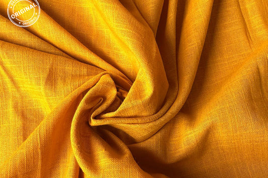 Golden Slub Cotton Material for Dressmaking, Craft & Decor Fabric HF6421