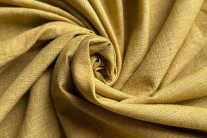 Yellow Slub Cotton Material for Dressmaking, Craft & Decor Fabric HF6424
