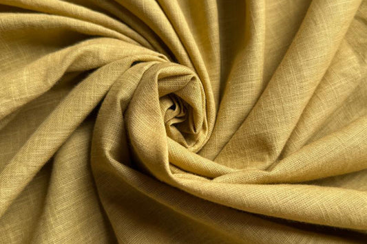 Yellow Slub Cotton Material for Dressmaking, Craft & Decor Fabric HF6424
