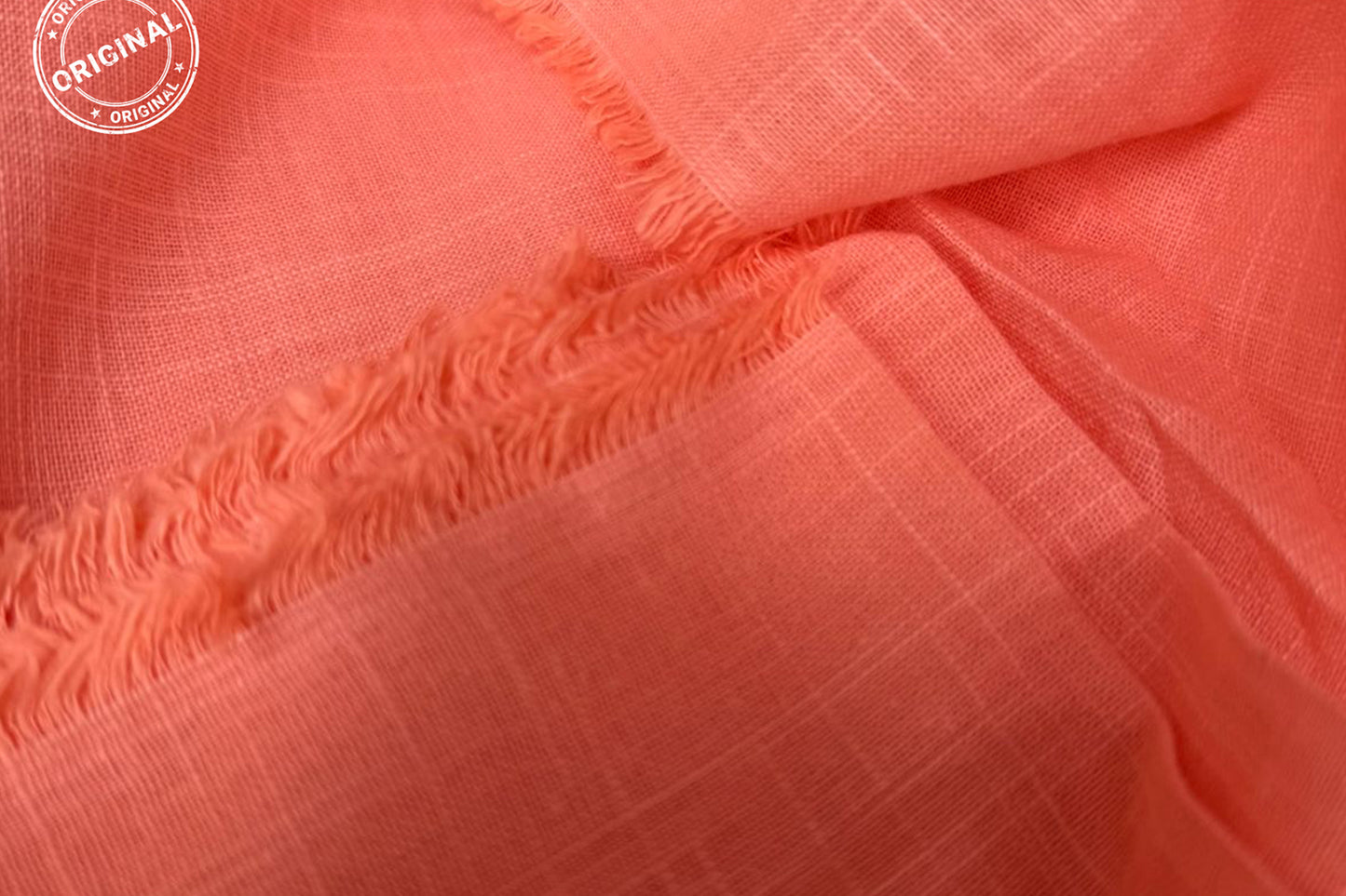 Peach Slub Cotton Material for Dressmaking, Craft & Decor Fabric HF6427