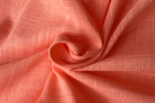 Peach Slub Cotton Material for Dressmaking, Craft & Decor Fabric HF6427