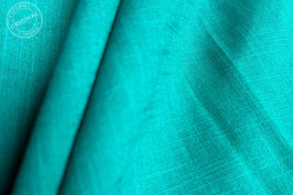Peacock Green Slub Cotton Material for Dressmaking, Craft & Decor Fabric HF6428