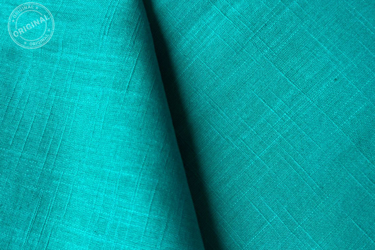 Peacock Green Slub Cotton Material for Dressmaking, Craft & Decor Fabric HF6428