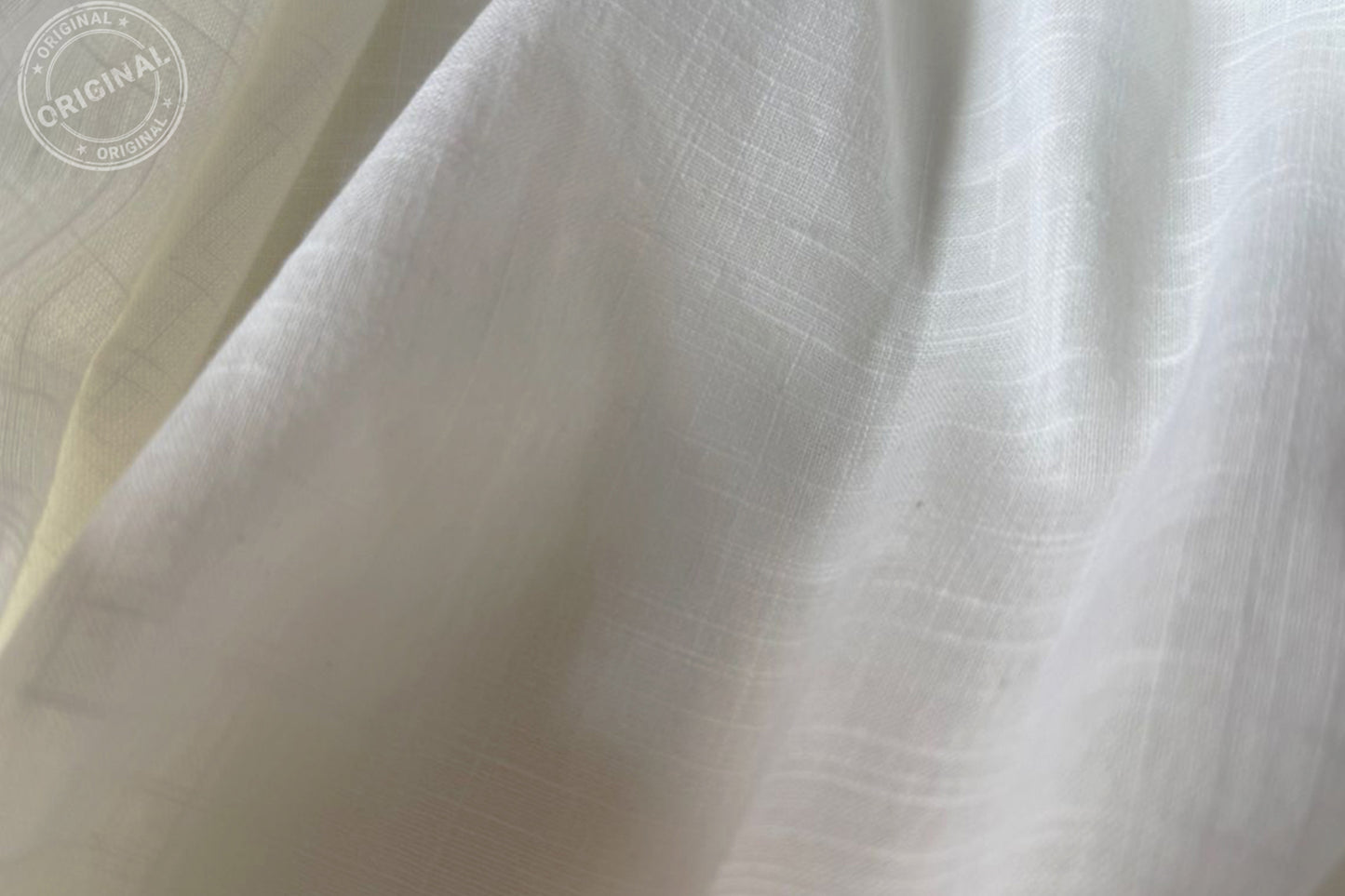 White Slub Cotton Material for Dressmaking, Craft & Decor Fabric HF6430