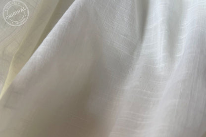 White Slub Cotton Material for Dressmaking, Craft & Decor Fabric HF6430