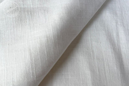 White Slub Cotton Material for Dressmaking, Craft & Decor Fabric HF6430
