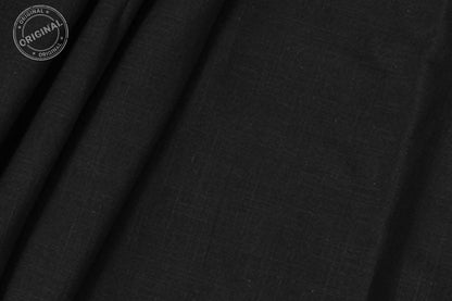 Black Slub Cotton Material for Dressmaking, Craft & Decor Fabric HF6432