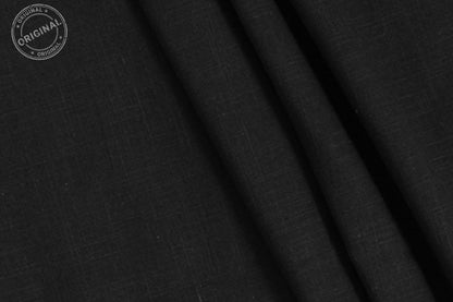 Black Slub Cotton Material for Dressmaking, Craft & Decor Fabric HF6432