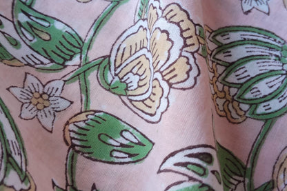 FLORAL HAND BLOCK PRINTED COTTON FABRIC-HF6437