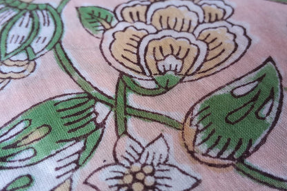 FLORAL HAND BLOCK PRINTED COTTON FABRIC-HF6437