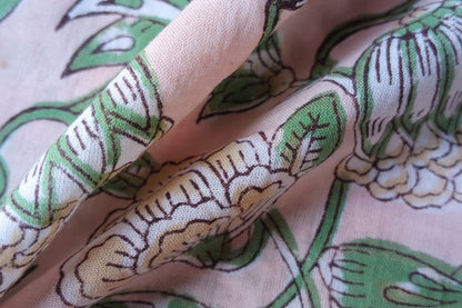 FLORAL HAND BLOCK PRINTED COTTON FABRIC-HF6437