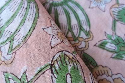 FLORAL HAND BLOCK PRINTED COTTON FABRIC-HF6437
