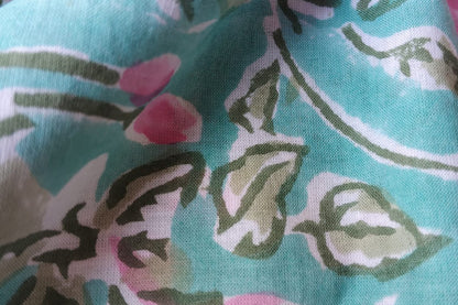 FLORAL HAND BLOCK PRINTED COTTON FABRIC-HF6438