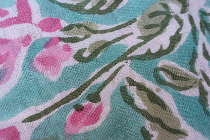 FLORAL HAND BLOCK PRINTED COTTON FABRIC-HF6438