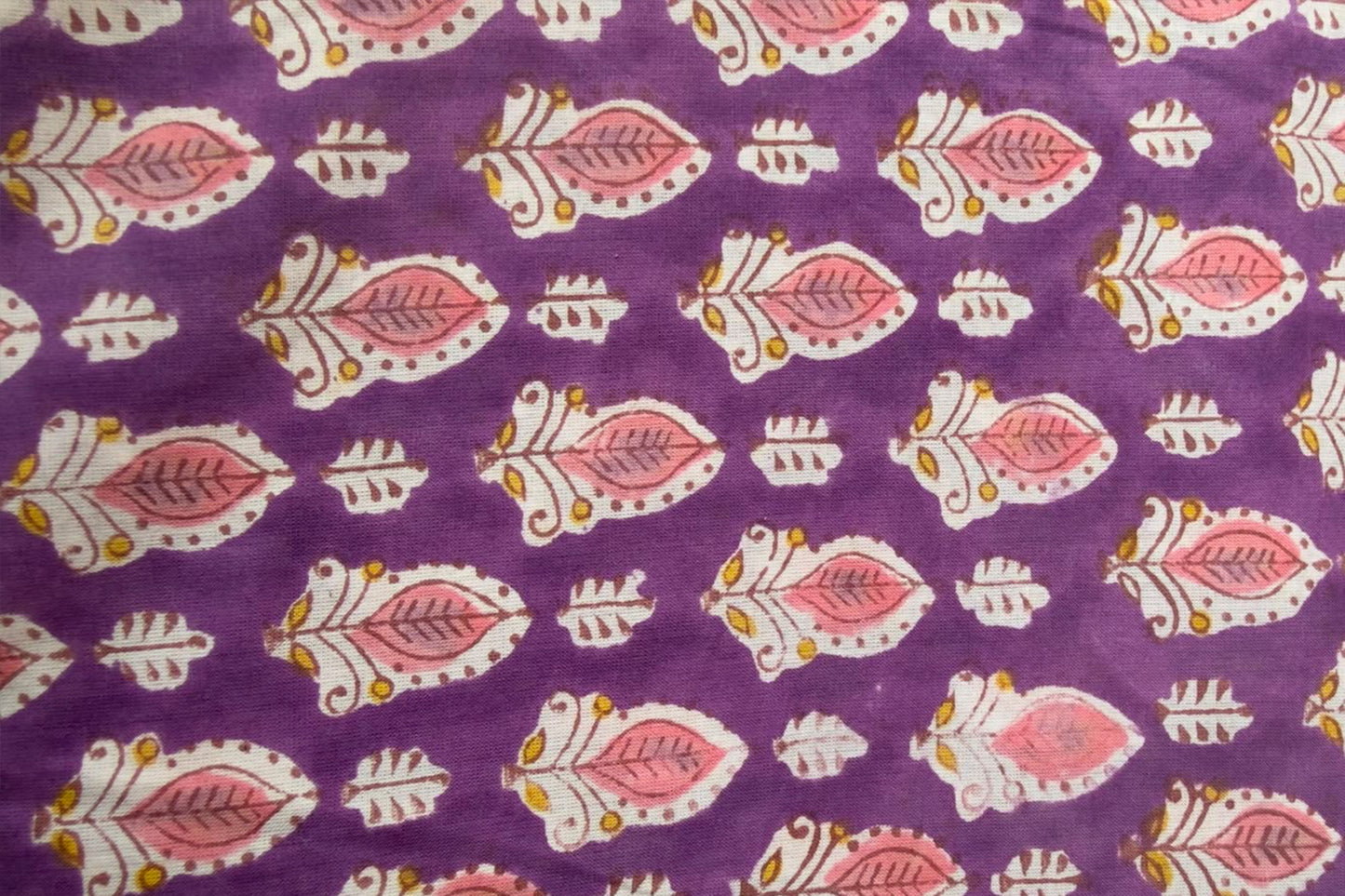 FLORAL HAND BLOCK PRINTED COTTON FABRIC-HF6439