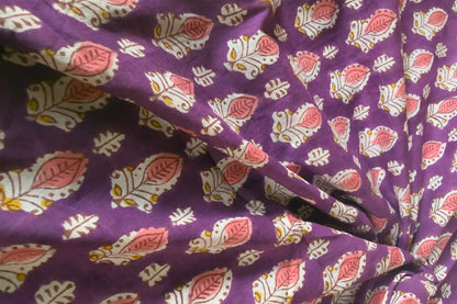 FLORAL HAND BLOCK PRINTED COTTON FABRIC-HF6439