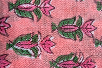 FLORAL HAND BLOCK PRINTED COTTON FABRIC-HF6440