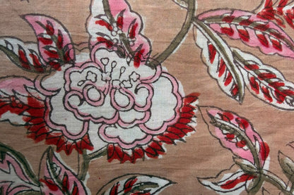 FLORAL HAND BLOCK PRINTED COTTON FABRIC-HF6443