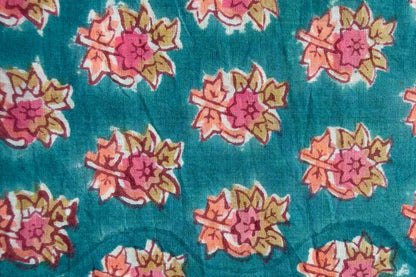 FLORAL HAND BLOCK PRINTED COTTON FABRIC-HF6445