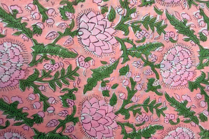 FLORAL HAND BLOCK PRINTED COTTON FABRIC-HF6448