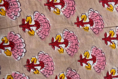 FLORAL HAND BLOCK PRINTED COTTON FABRIC-HF6449