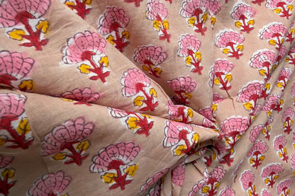 FLORAL HAND BLOCK PRINTED COTTON FABRIC-HF6449