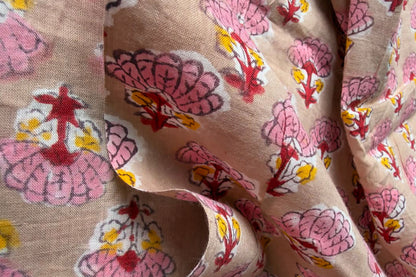 FLORAL HAND BLOCK PRINTED COTTON FABRIC-HF6449