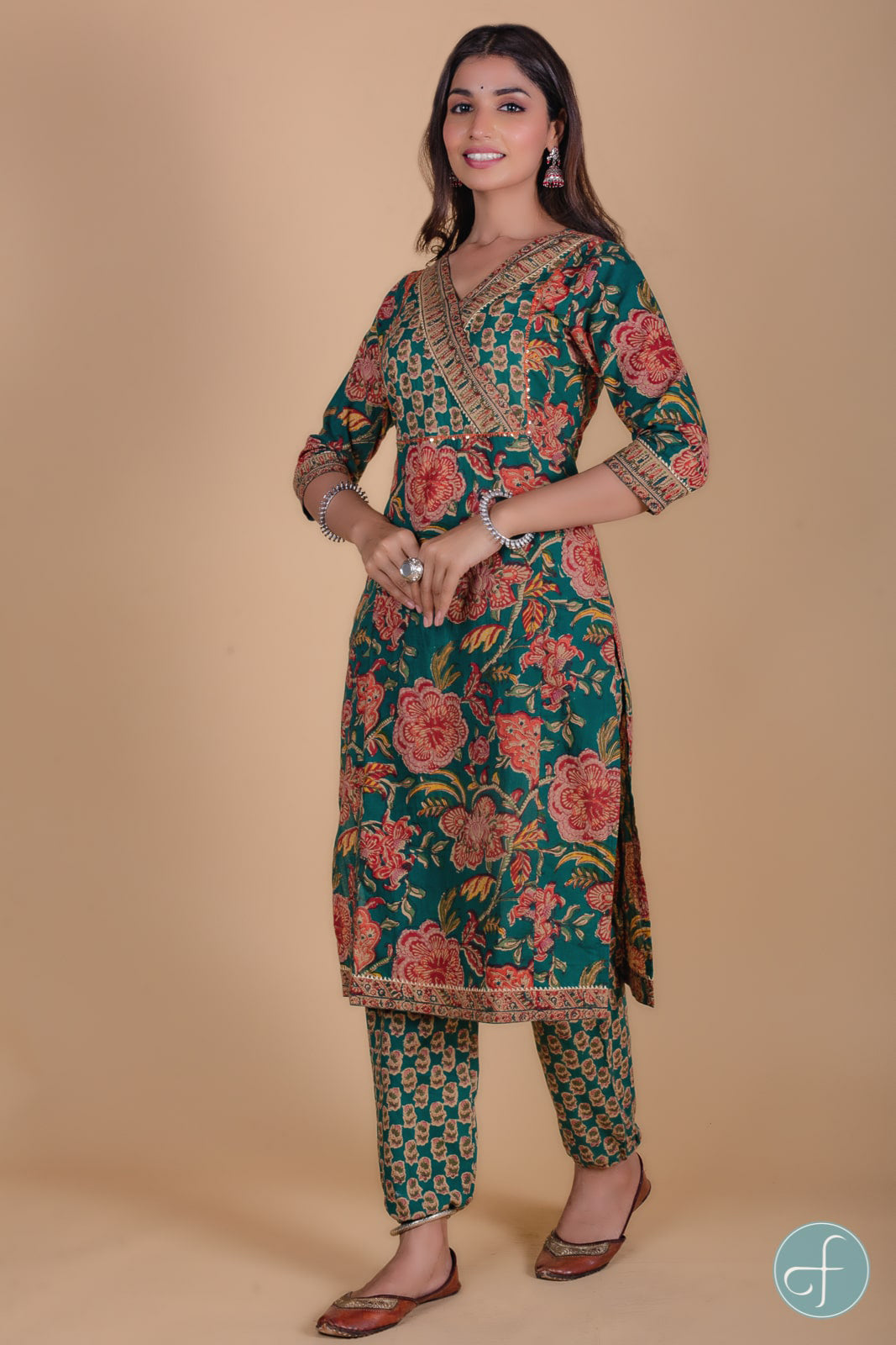 Juniper Green Block Printed Kurta -KS79