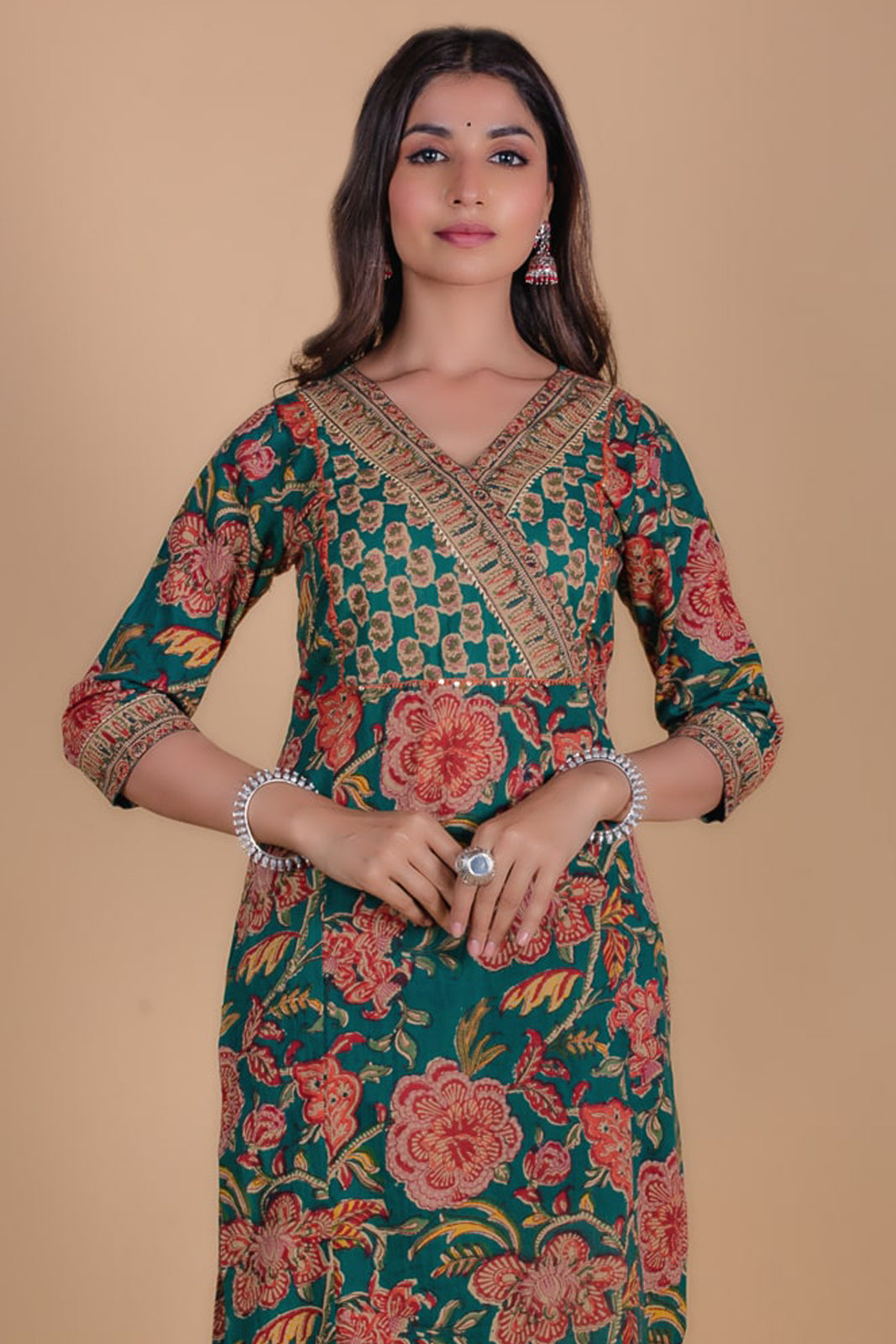 Juniper Green Block Printed Kurta -KS79