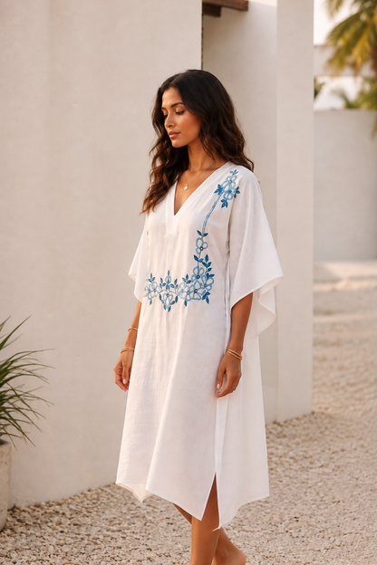 KHADI COTTON EMBROIDERY KAFTAN