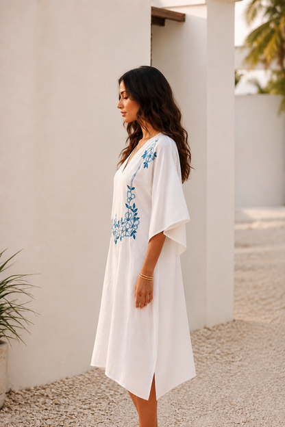 KHADI COTTON EMBROIDERY KAFTAN