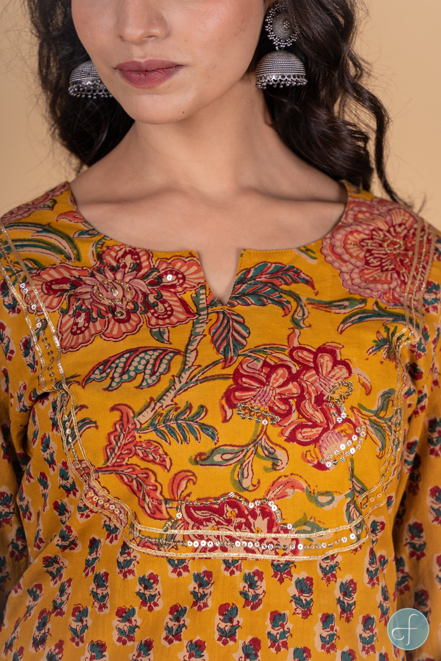 Old Gold Block Printed Kurta -KS165