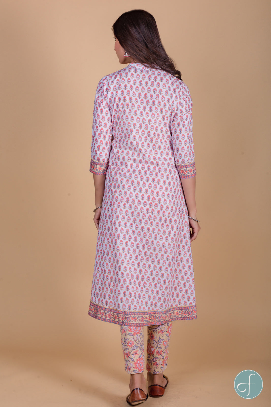 Coral Peach A Line Kurta - KS60