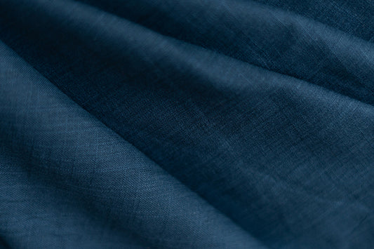 Blue Slub Cotton Material for Dressmaking, Craft & Decor Fabric HF6439