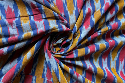 MULTICOLOR  IKAT UPHOLSTERY COTTON FABRIC-HF6455
