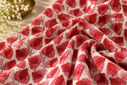 HAND BLOCK PRINTED COTTON FABRIC – RED