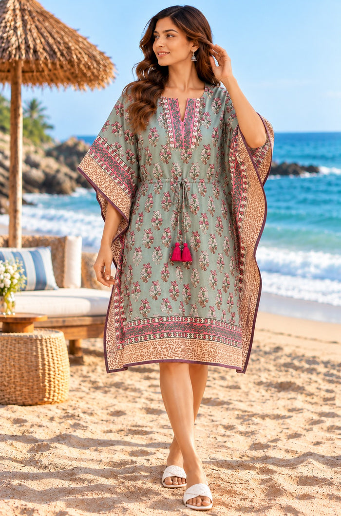 Blush Breeze Twill Cotton Kaftan